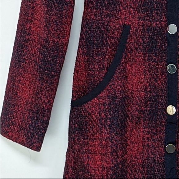 MAJE plaid red overcoat dress - Picture 9 of 9